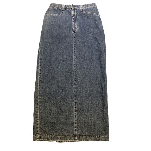 Lee Dresses & Skirts - Lee Casuals Jeans Skirt Women's Size 4L Long Maxi Blue Vintage 90s Classic
